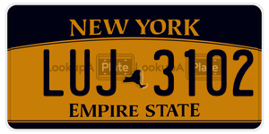LUJ3102  license plate in NY