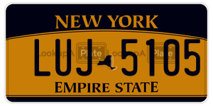 LUJ5105 license plate in New York