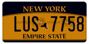 LUS7758 license plate in New York