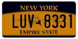 LUV8331  license plate in NY
