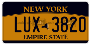 LUX3820  license plate in NY