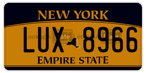 LUX8966 license plate in New York