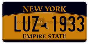 LUZ1933  license plate in NY