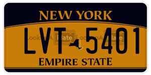 LVT5401  license plate in NY