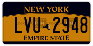 LVU2948  license plate in NY