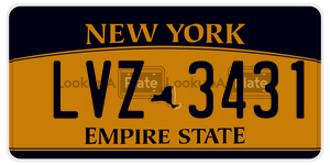 LVZ3431  license plate in NY