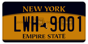 LWH9001  license plate in NY