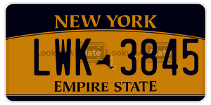 LWK3845  license plate in NY
