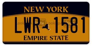 LWR1581 license plate in New York