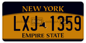 LXJ1359  license plate in NY