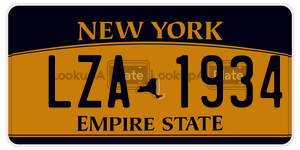 LZA1934  license plate in NY