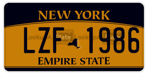 LZF1986  license plate in NY