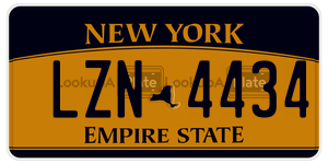 LZN4434  license plate in NY