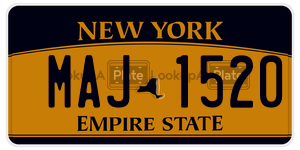 MAJ1520  license plate in NY