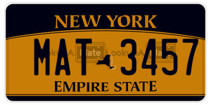 MAT3457  license plate in NY