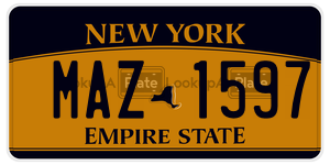 MAZ1597  license plate in NY