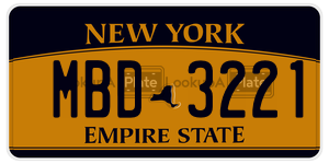 MBD3221  license plate in NY