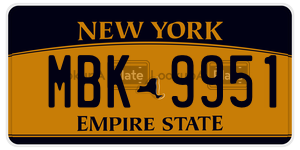 MBK9951  license plate in NY