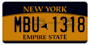 MBU1318  license plate in NY