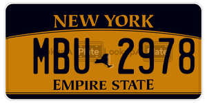 MBU2978  license plate in NY