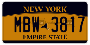 MBW3817  license plate in NY