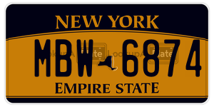 MBW6874  license plate in NY