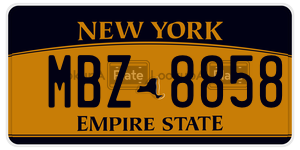 MBZ8858  license plate in NY