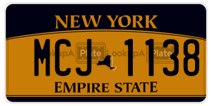MCJ1138  license plate in NY