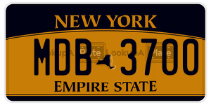 MDB3700 license plate in New York