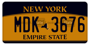 MDK3676 license plate in New York