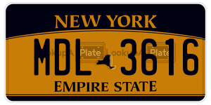MDL3616 license plate in New York