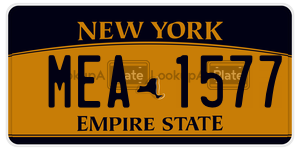 MEA1577  license plate in NY