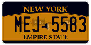 MEJ5583  license plate in NY