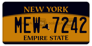 MEW7242  license plate in NY