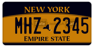 MHZ2345  license plate in NY