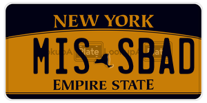 MISSBAD license plate in New York