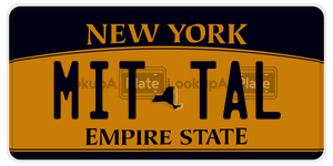MITTAL  license plate in NY