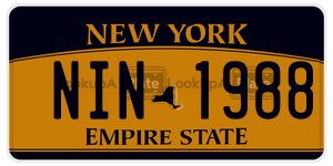 NIN1988  license plate in NY