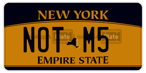 NOTM5  license plate in NY