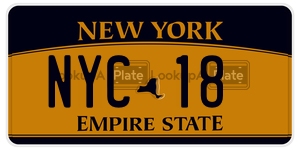 NYC18 license plate in New York
