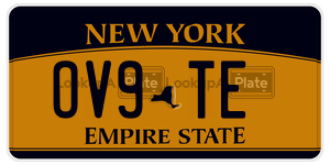 OV9TE license plate in New York