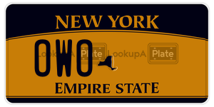 OWO license plate in New York