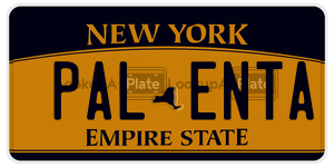 PALENTA  license plate in NY