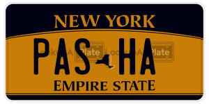 PASHA  license plate in NY
