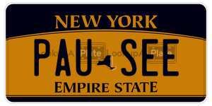 PAUSEE license plate in New York