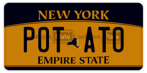 POTATO license plate in New York