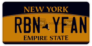 RBNYFAN  license plate in NY