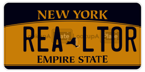 REALTOR  license plate in NY