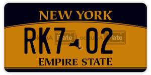 RK702  license plate in NY