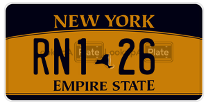 RN126  license plate in NY